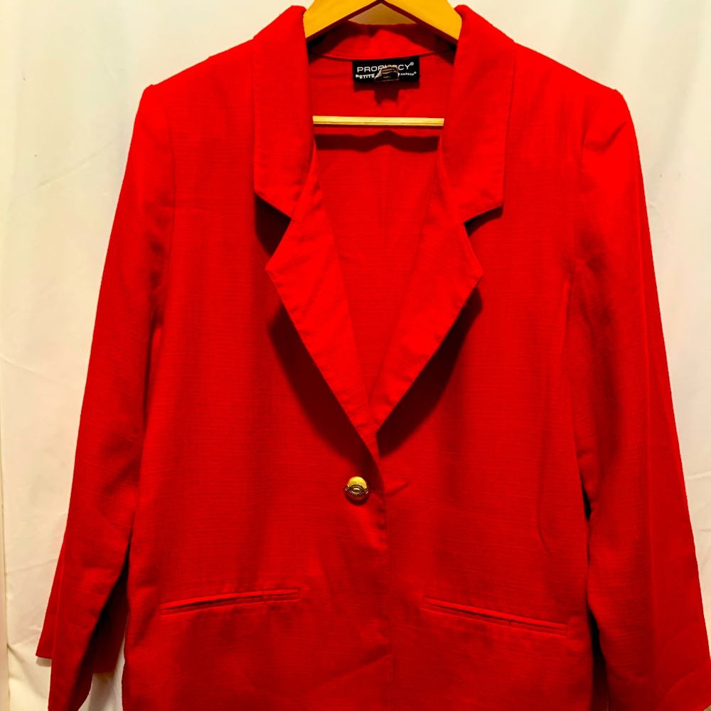 Red Women’s Petite Size 12 Blazer by PROPHECY